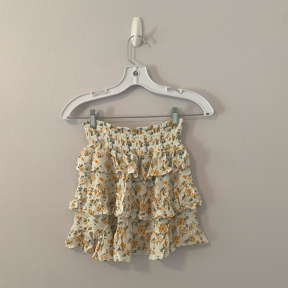White floral skirt